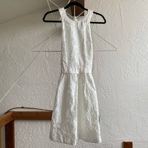 White floral H&M dress gold detail